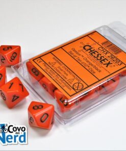 Set 10 D10 Opaque Orange/black - Chessex 26203