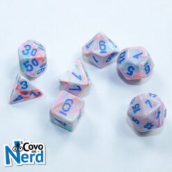 Set 7 Mini Dadi Festive Pop Art/blue - Chessex 20544