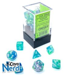 Set 7 Mini Dadi Festive Waterlily/white - Chessex 20546