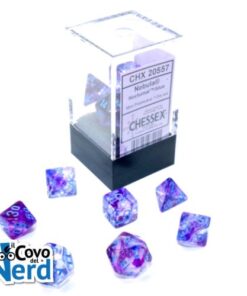 Set 7 Mini Dadi Nebula Nocturnal/blue Luminary - Chessex 20557