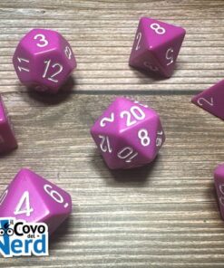 Set 7 Dadi Opaque Light Purple/white - Chessex 25427