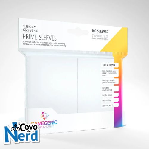 Prime White Sleeves (100) Standard Size Gamegenic