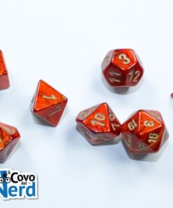 Set 7 Mini Dadi Scarab Scarlet/gold - Chessex 20414