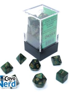 Set 7 Mini Dadi Scarab Jade/gold - Chessex 20415