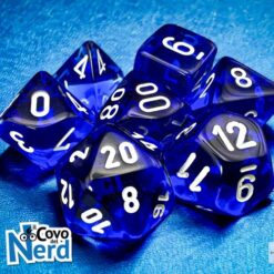 Set 7 Dadi Translucent Blue/white - Chessex 23076
