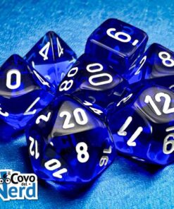 Set 7 Dadi Translucent Blue/white - Chessex 23076