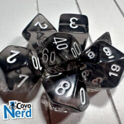 Set 7 Dadi Translucent Smoke/white - Chessex 23078