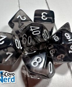 Set 7 Dadi Translucent Smoke/white - Chessex 23078