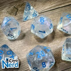 Set 7 Dadi Borealis Icicle/light blue Luminary - Chessex 27581