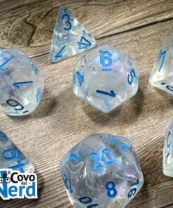 Set 7 Dadi Borealis Icicle/light blue Luminary - Chessex 27581