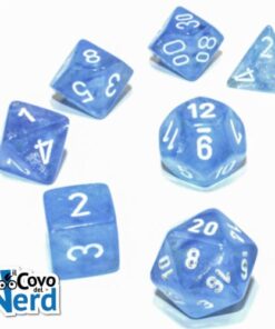 Set 7 Dadi Borealis Sky Blue/white Luminary - Chessex 27586