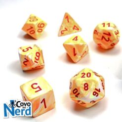 Set 7 Dadi Festive Sunburst/red - Chessex 27453