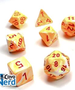 Set 7 Dadi Festive Sunburst/red - Chessex 27453