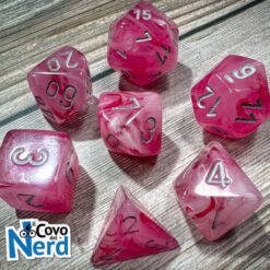 Set 7 Dadi Ghostly Glow Pink/silver - Chessex 27524