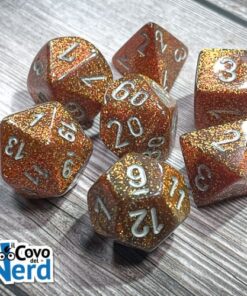 Set 7 Dadi Glitter Gold/silver - Chessex 27503