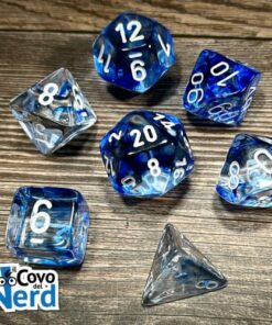 Set 7 Dadi Nebula Dark Blue/white - Chessex 27466