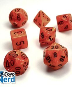 Set 7 Dadi Vortex Orange/black - Chessex 27433