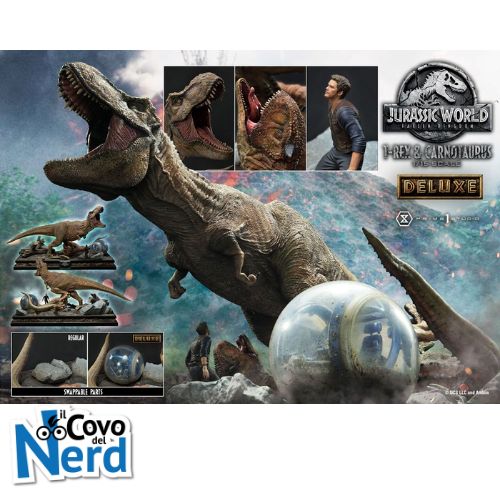 T-Rex & Carnotaurus Figure Jurassic World: Fallen Kingdom Deluxe Version - Statua 1/15 90 cm - Prime1Studio