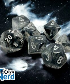 Set 7 Dadi Borealis Light Smoke/silver Luminary - Chessex 27578