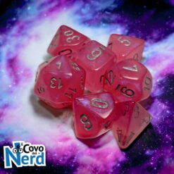 Set 7 Dadi Borealis Pink/silver Luminary - Chessex 27584