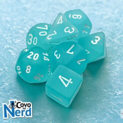 Set 7 Dadi Frosted Teal/white - Chessex 27405