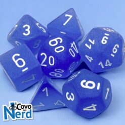 Set 7 Dadi Frosted Blue/white - Chessex 27406