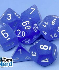 Set 7 Dadi Frosted Blue/white - Chessex 27406