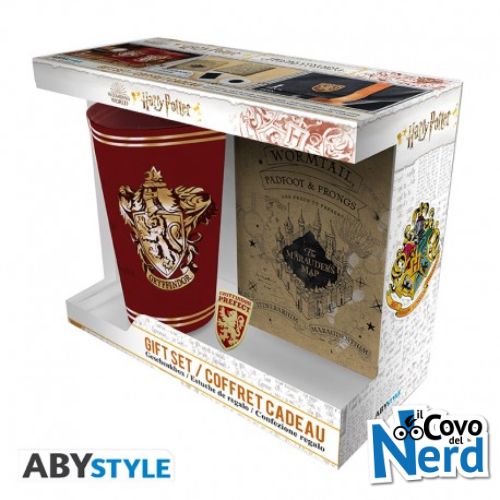Harry Potter Gift Set Bicchiere XXL + Spilla + Quaderno Gryffindor ABYPCK250