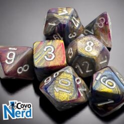 Set 7 Mini Dadi Festive Carousel/white - Chessex 20440