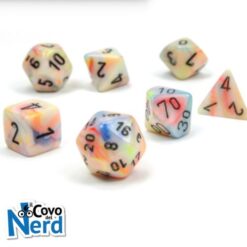 Set 7 Mini Dadi Festive Circus/black - Chessex 20442