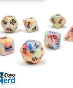 Set 7 Mini Dadi Festive Circus/black - Chessex 20442