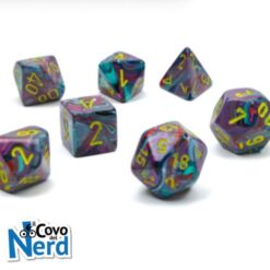 Set 7 Mini Dadi Festive Mosaic/yellow - Chessex 20450