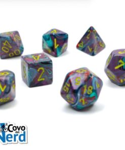 Set 7 Mini Dadi Festive Mosaic/yellow - Chessex 20450