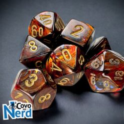 Set 7 Mini Dadi Scarab Blue Blood/gold - Chessex 20419