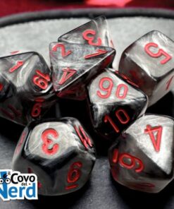 Set 7 Mini Dadi Velvet Black/red - Chessex 20478