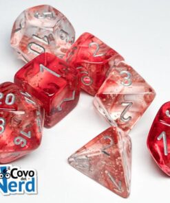 Set 7 Dadi Nebula Red/silver Luminary - Chessex 27554