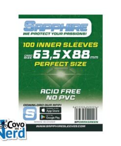 Sapphire Card Sleeves - 100 Sleeves - Dark Green - 63.5 x 88 mm Perfect Fit