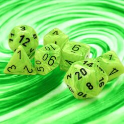 Set 7 Dadi Vortex Bright Green/black - Chessex 27430