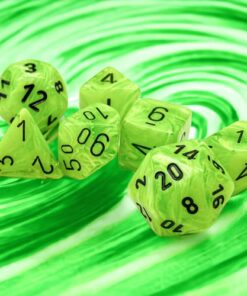 Set 7 Dadi Vortex Bright Green/black - Chessex 27430