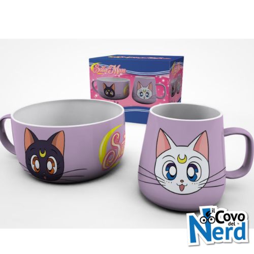 Set Colazione Ciotola + Tazza - Luna & Artemis - Sailor Moon - BS0010