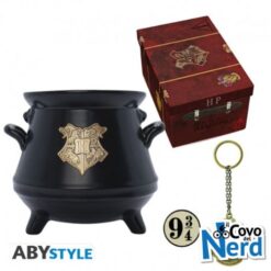 Harry Potter Gift Set premium Valigetta con Spilla Hogwarts +3D Keychain+3D Mug ABYPCK251