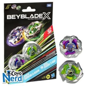 Beyblade X Knife Shinobi 4-80HN and Keel Shark 3-80F Dual Pack Set