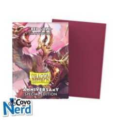 Dual Matte Red/Gold Sleeves Standard (100) - Dragon Shield 25th anniversary Special Edition