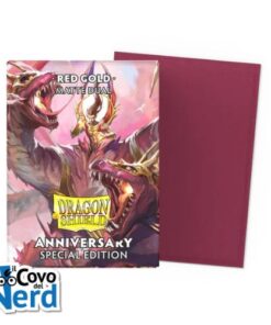 Dual Matte Red/Gold Sleeves Standard (100) - Dragon Shield 25th anniversary Special Edition