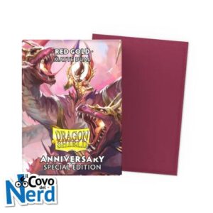 Dual Matte Red/Gold Sleeves Standard (100) - Dragon Shield 25th anniversary Special Edition