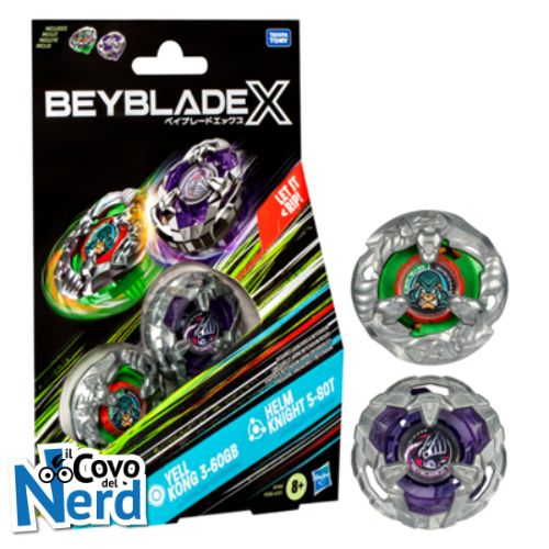 Beyblade X Yell Kong 3-60GB and Helm Knight 5-80T Top Dual Pack Set
