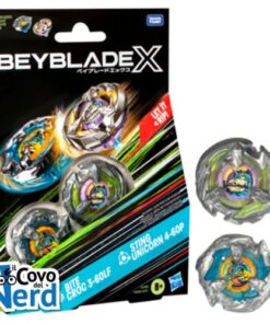 Beyblade X Bite Croc 3-60LF and Sting Unicorn 4-60P Top Dual Pack Set