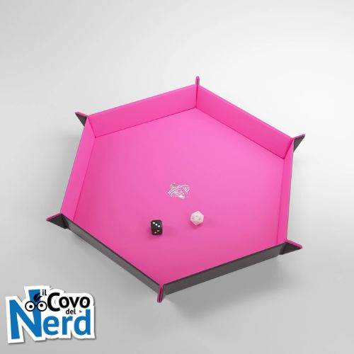 Magnetic Dice Tray Esagonale Nero/Rosa - Gamegenic