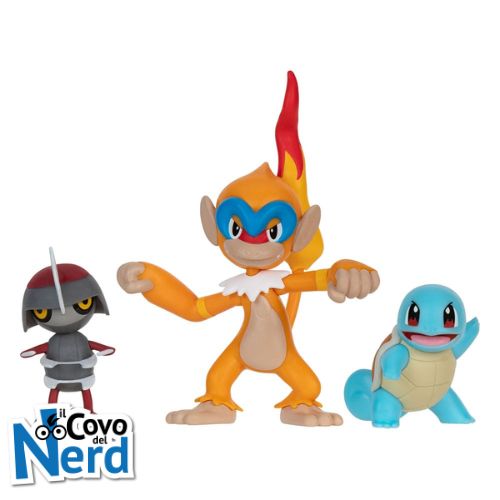 Pokémon Battle Figure Set 3-Pack Pawniard, Squirtle #1, Monferno 5 cm