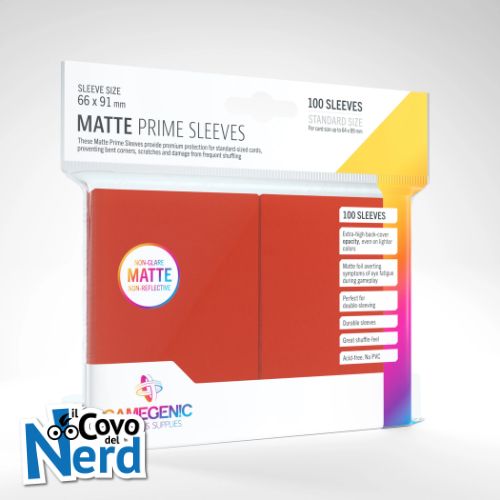 100 Matte Prime Sleeves - Rosso - Gamegenic